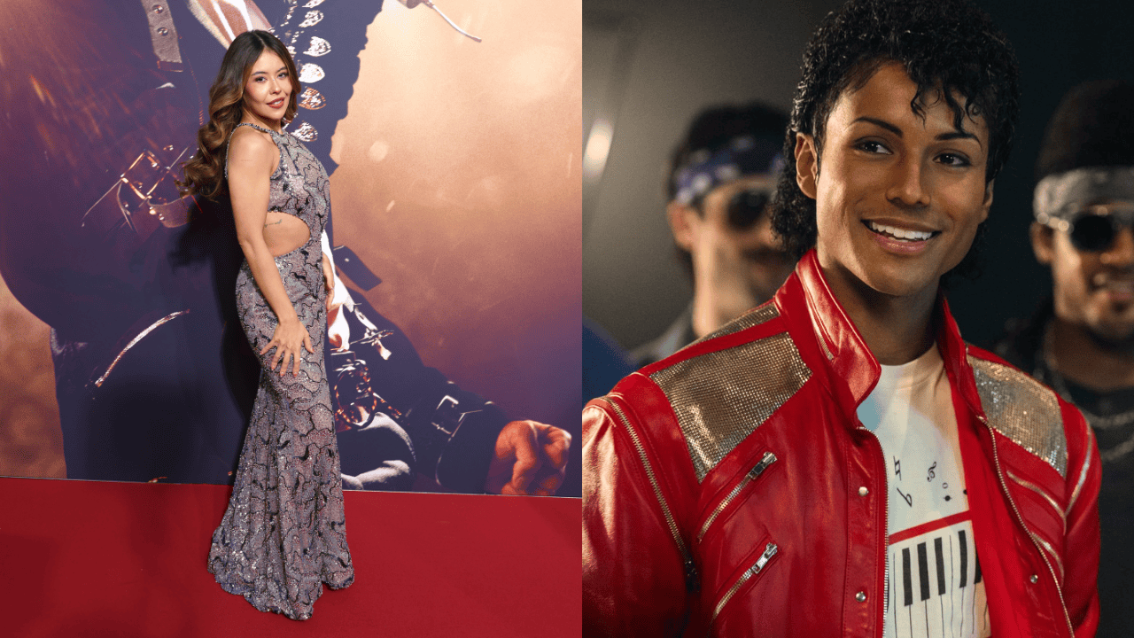 Juliana Velásquez y escena de la película Michael